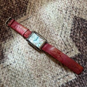 Lucien Piccard pink snakeskin leather watch